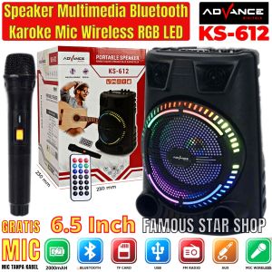 DISKON 25% speaker Bluetooth multimedia advance plus mic wireless KS612 KS-612 bt bluetooth Karaoke speaker subwoofer - bisa bayar ditempat - Famous Star Shop