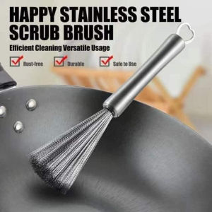 Stainless Steel Pot Brush Dish Brush Kitchen Cleaning Brush Pan Handle Kitchen Cleaning Tools