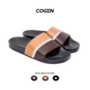 Cogen Sandal Slide Pria Sendal Slop Cowo Cologny Collection - Brown Tan