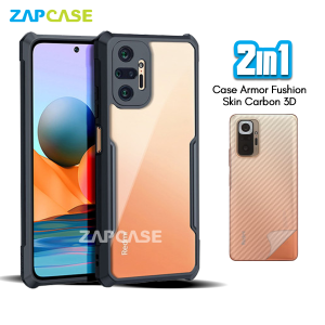 Case Xiaomi Redmi Note 10 Pro Armor Fushion Casing Free Skin Karbon
