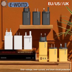E-WOITD 65W Gan USB Loại C Sạc Nhanh Sạc EU Chúng Tôi Anh Cắm Tường Điện Thoại Sạc Adapter Cho iPhone 16 15 14 Pro Max Xiaomi Máy Tính Xách Tay