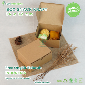 [25 PCS] Snack Box 14x12 Kraft Dus Kue Box Snack Kotak Donat Bolu Isi 25PCS