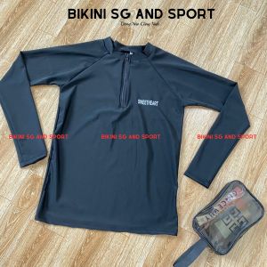 Áo bơi nam dây kéo Bikini SG áo bơi tay dài đi bơi biển tiện ích