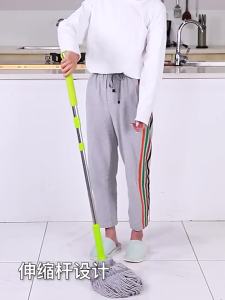 LZD  Mop Self-Drying New Rotating Mop Lazy Household Hand-Free Washing One Mop Mop Net Mop Stripe Cotton Mop