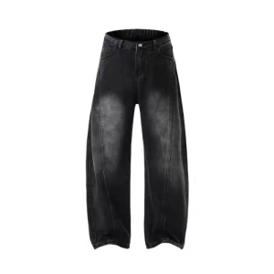 Bent Knife Jeans Trendy Brand American Splicing Old Design High end Versatile Pants