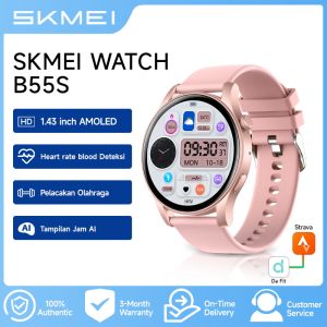 skmei b55s SmartWatch 1.43 AMOLED Fitness Tracker smartwatch Bluetooth Call Sleep Monitor IP67 Tahan Air