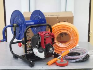 (สินค้ามีตัวเลือก)เครื่องพ่นยาลากสาย 4 จังหวะพร้อมโรลม้วนและสายพ่นยา 50 เมตรอุปกรณ์พร้อมใช้งาน