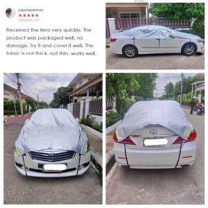 【FREE SHIPPING】Half Car Cover Sedan Waterproof Sun UV Rain Dust Resistant Protection Suitable for Hatchback SUV Sedan
