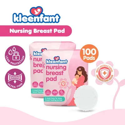 Kleenfant Ultra-Thin Breast Pads Antibacterial Super Absorbent Leak-Proof Quick-Dry Pack of 2