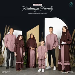 Sarimbit Firdausya Family Dark Cherry Cashew By Alwa Hijab