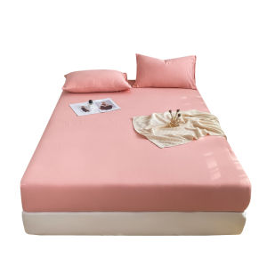 Dansunreve Washed Cotton Fitted Sheet Soft Colorful Bed Sheet Solid Color Bedsheet with Elastic Corner