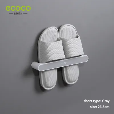 Ecoco Wall-Mounted Slipper Rack Drill-free Space-saving Shoe Organizer Storage for Bathroom