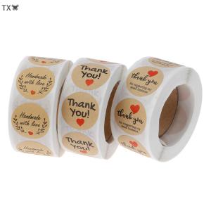 SHNGki 500 cái Cảm ơn bạn dán con dấu nhãn Vòng giấy nhãn sticker cho trang trí