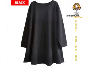 Muslimah Plus Size Plain Long Blouse(Ready Stock)Fast Delivery