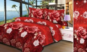 Seprei Motif Bunga Bahan Katun Halus 3D No 1 UKURAN 180X200 Free 2 Sarung Bantal 1 Sarung Guling