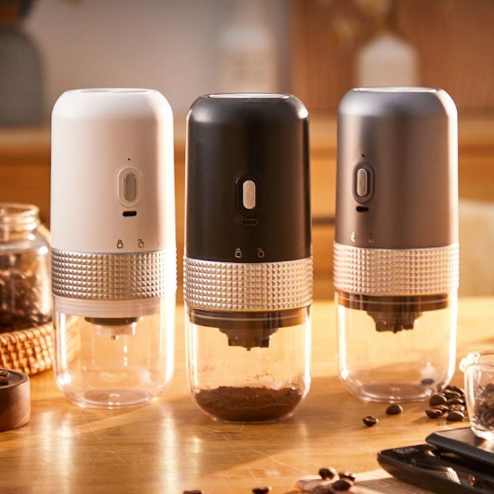 QUA Ceramic Grinding Core Electric Coffee Grinder Adjustable Settings Cordless Coffee Bean Grinding Tool Multi-functional One Click Start Coffee Beans Mill Travel