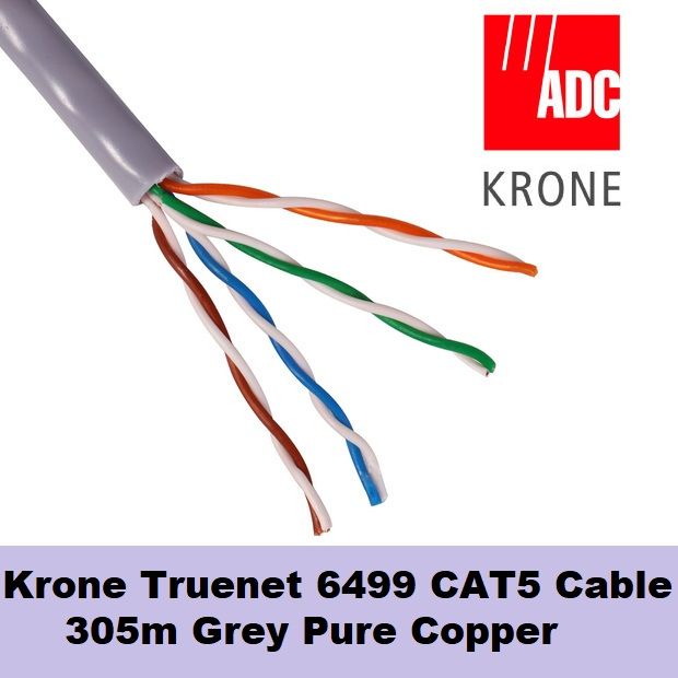 Krone Truenet Cat 5E Cable UTP Unshielded AWG24 Gray Data LAN Cable ...