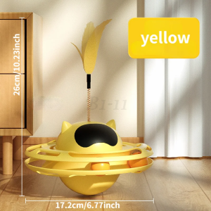 Feather Teaser Interactive Cats Tumblers Ball Toy Stimulating Hunting Instinct