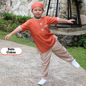 baju koko anak laki laki setelan muslim cowok attar katun toyobo fodu