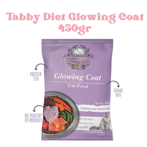 Tabby Diet Glowing Coat - Chicken & Salmon Oil - For Cat (450gr) - Skin & Coat - Long Hair - No Poultry by Product - Cat Food