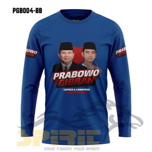 Baju Pilpres Prabowo Gibran Capres Cawapres 2024 Indonesia Kaos Prabowo Gibran Terbaru Katun Premium Lengan Panjang