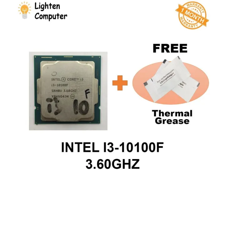 【USED】 INTEL CORE I3 10100F PROCESSOR 3.60GHZ | 4 CORE 8 THREADS | 65W | LGA1200 | I3 10100F