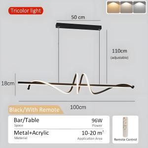Nordic-style LED pendant light remote-controlled ceiling light with three color changing modes. Energy-saving LED light source easy installation. Perfect for kitchens dining rooms living rooms and modern home interior design.
