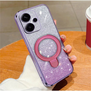 Casing Magsafe Xiaomi Redmi 13x 13 4G 13C Luxury Gliter Premium TPU Ring Magnetic Soft Case