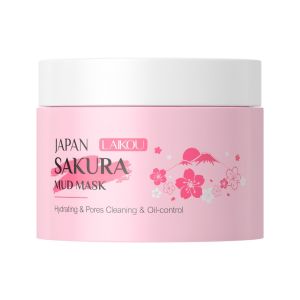 LAIKOU jepun Sakura vulkanik Mud Mask-pembersihan dalam kawalan minyak masker wajah cerah untuk semua jenis kulit