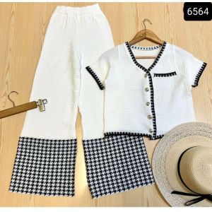 LOOWEAR- SETELAN RAJUT KNIT LENGAN PENDEK CELANA KULOT PREMIUM IMPORT TERBARU 2022