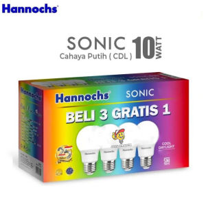 Paket Lampu Led Hannochs Sonic 10 Watt Beli 3 Gratis 1 Isi 4 Pcs