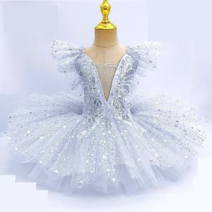 OKDEALS Modern Kids Ballet Dress Sequin White Performance Clothes Fashion Party Dress Ballet Tutu Kids Girls