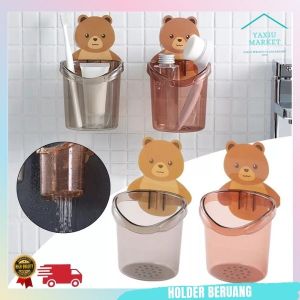 Holder Tempat Sikat Gigi Model Tempel Motif Beruang