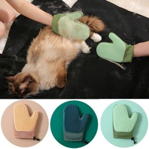 CANICECA Massage Pet Grooming Gloves Double-sided Bath Comb Dogs Hair Remover Brush Newly Upgraded Cat Brush Gloves