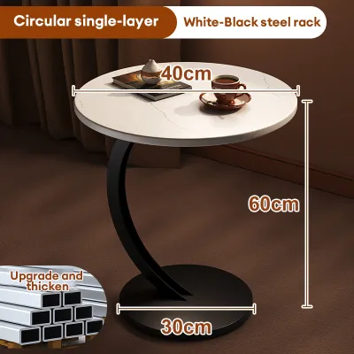 Meja Kopi Bedside Table Home Sofa Side Desk Nordic Style Small Luxury Living Room Round Coffee Table Personalized Metal Bracket Tea Table 咖啡桌 茶几
