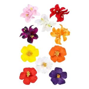 Multifunctional Double Flower Hairpins 10Pcs Premium Fabric Floral Clip FBarrettes or Weddings Beach Event