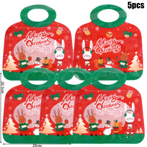 【On Sale】5Pcs Cartoon Christmas Sealing Bag with Handle Christmas Gift Bag Christmas Zip Bag for Candy