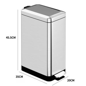 LESTOP Kitchen Trash Can with Lid Soft Close Stainless Steel 18L Bathroom Garbage Can with Inner Bucket Large Capacity Step Pedal Trash Bin for Bathroom Kitchen Office