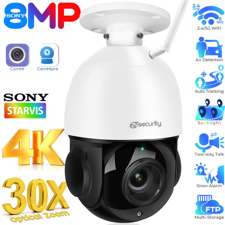 4K 30X Optical Zoom Wifi Poe PTZ IP Camera Outdoor 8MP Auto Tracks