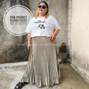 BintangRzt BB 150Kg Muat Rok Plisket Premium Bahan Bludru Velvet Super Jumbo