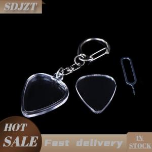 SDJZT Guitarists Storage Guitar Pick Collection Box Clear Holder Keyring Bag Heart Shaped Picks Size Case Musical Accessories