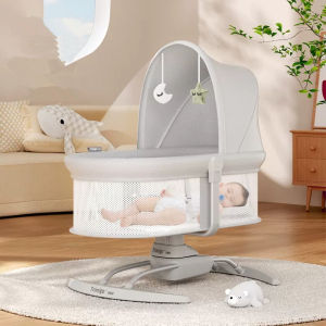 เปลเปลโยกทารกแรกเกิดเก้าอี้โยกเปลไฟฟ้าเตียงโยกมัลติฟังก์ชันทารกแรกเกิดเปลโยกเก้าอี้เอนนอนเด้งได้มีรีโมทคอนโทรล