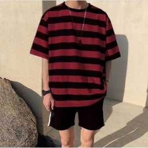Kaos Salur garis garis Stripe Pria Kaos Baju kaos Distro Baju kaos Terlaris Baju kaos terlaris