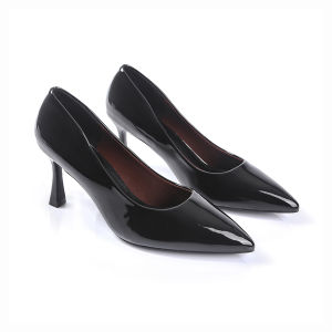 Giày Công Sở Nữ Cao Gót Mũi Nhọn 7 Phân Guốc Nữ Da Bóng Đế Nhọn Đi Tiệc 7cm NUDDO _NB709
