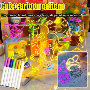 Childrens Erasable DIY Luminous Drawing Board Graffiti Writing Erasable Fluorescent Home Use Kids Drawing Board Non-Toxic Material