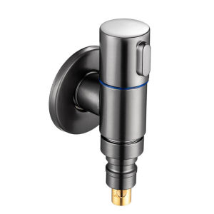 Abu-abu Keran Air Mesin Cuci Otomatis Anti Jatuh 1/2" 304 Stainless Steel Jatuh Otomatis Menghentikan Air Anti Ledakan yang Diperkuat