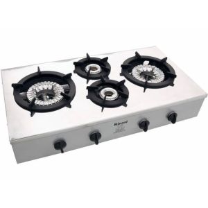 Rinnai Kompor Gas 4 Tungku Stainless Steel - RI4RSP - FREE ONGKIR Jabodetabek