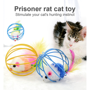 【Ready From SG】Cat Toys Mouse In Rat Cage Ball For Pet Cat Toys Animal Game
