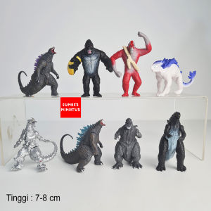 Set Mainan Figure Godzilla 2024 Kong Skar King Shimo Godzilla The New Empire Isi 8 Karakter