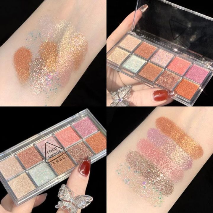 Tencolor Ten Color Eyeshadow Palette Earth Tone Pearly Matte Shimmering ...